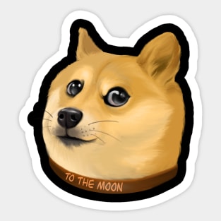 DOGE TO THE MOON Sticker